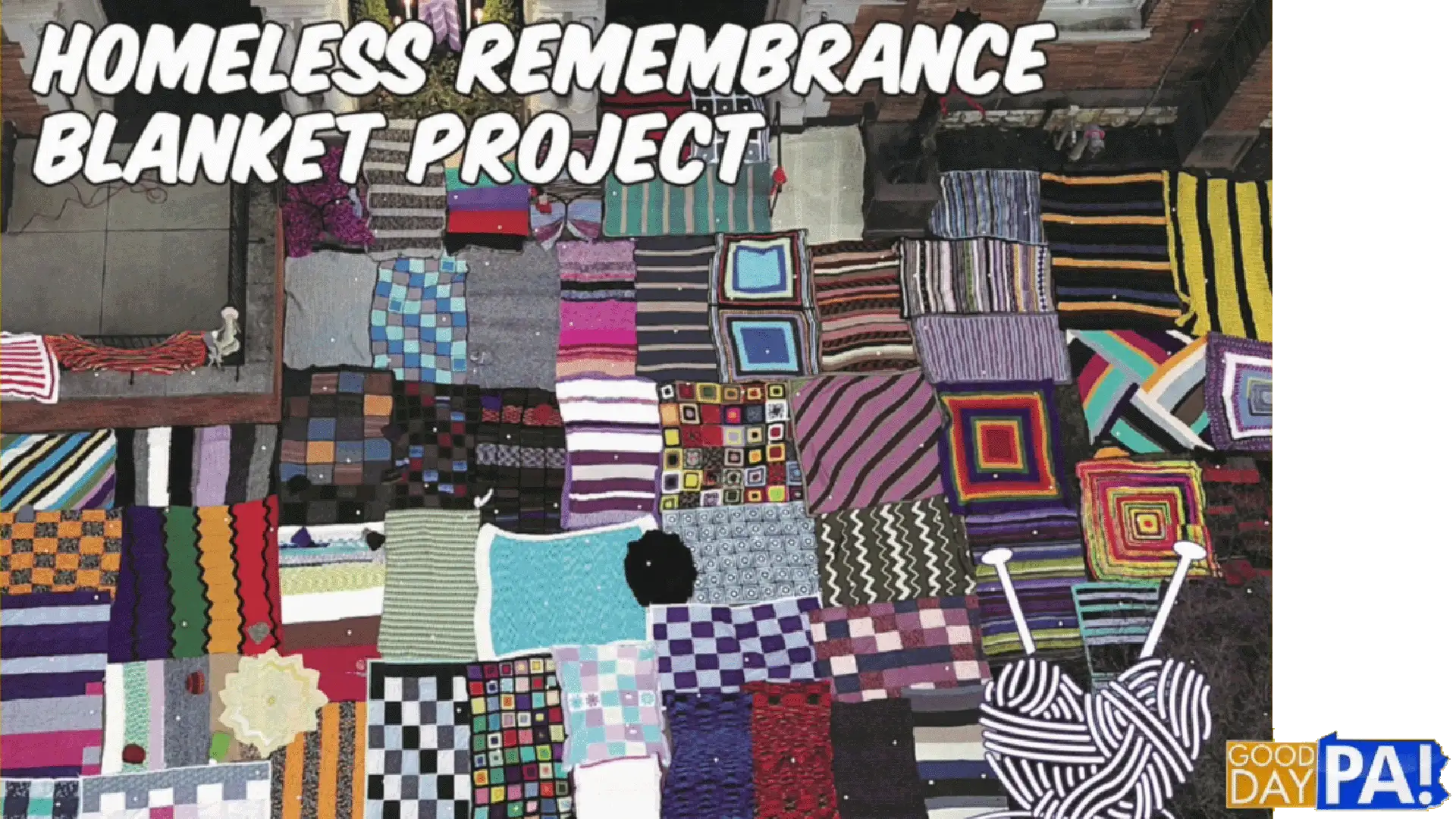 Home he Homeless Memorial Remembrance Blanket Project featured live on ABC27 News Good Day PA show.